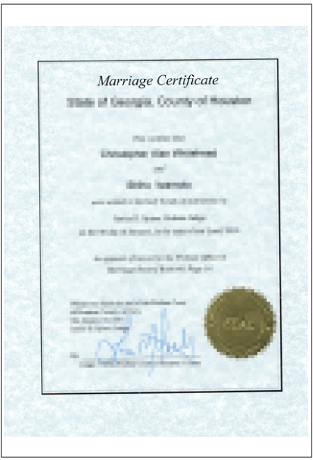 アメリカの結婚証明書・婚姻証明書