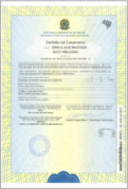 ブラジルの結婚証明書・婚姻証明書